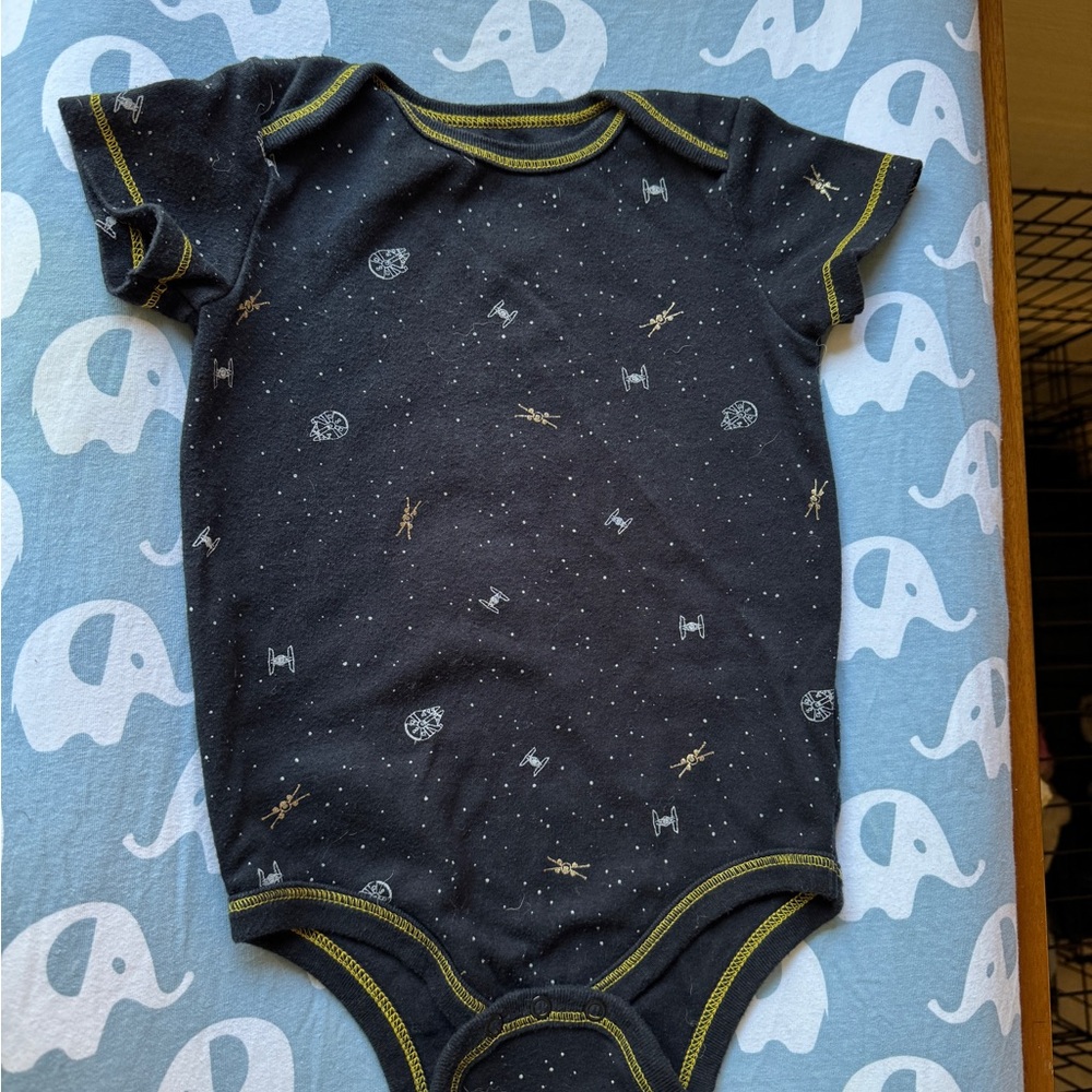 Star Wars Black and Gold Baby Bodysuit